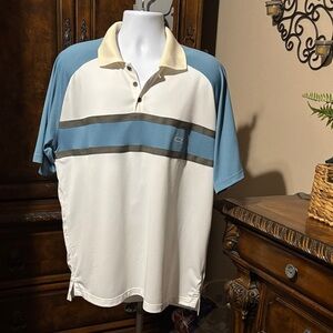 Oakley Men’s White, Light Blue white & Cream Polo  (breathable fabric)